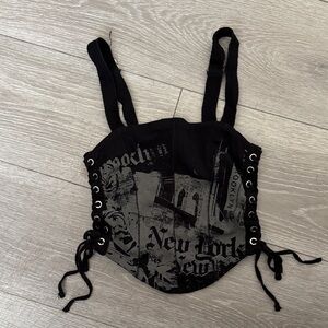 Garage Black Graphic Women Top